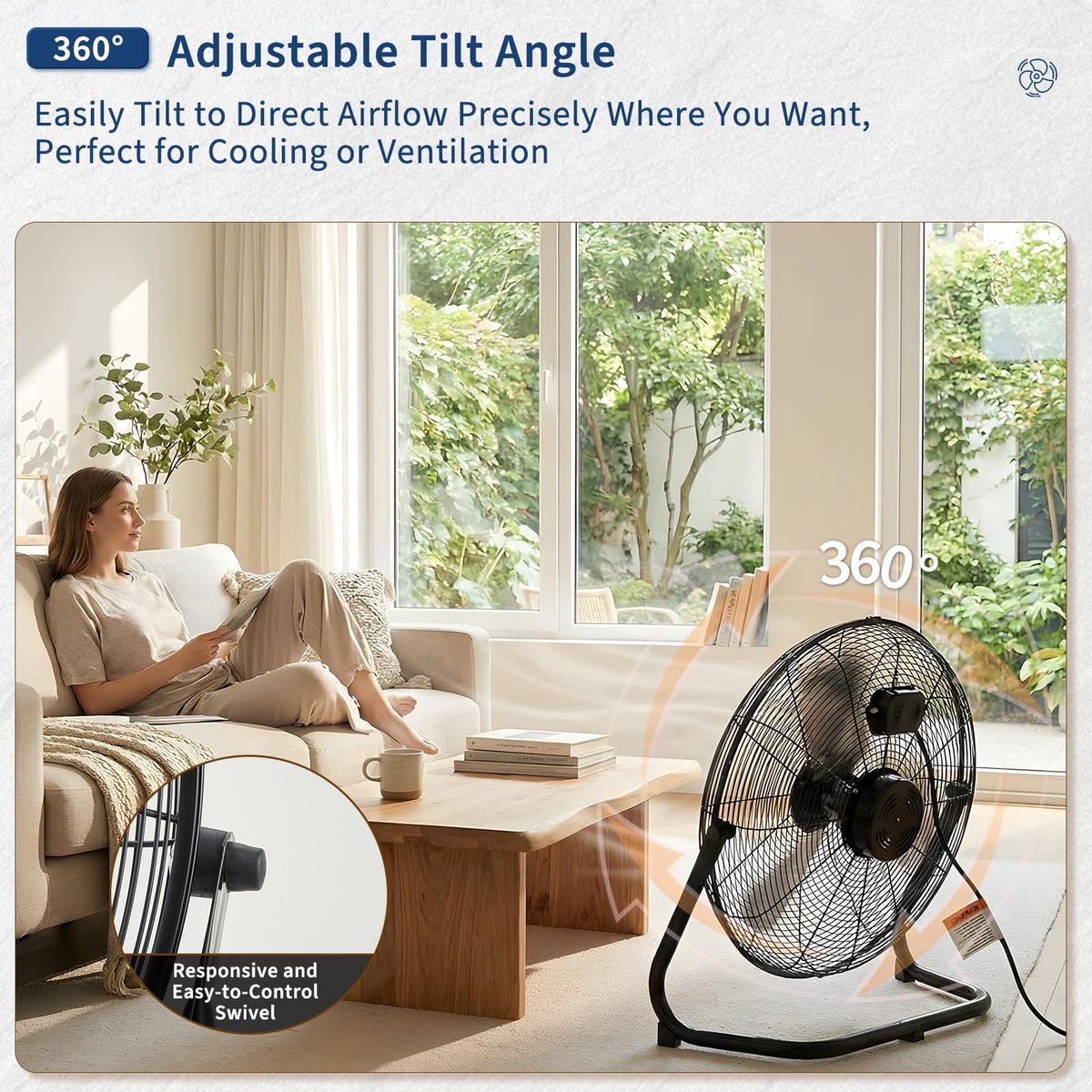 20 Inch 3 Speed High Velocity Floor Fan U50787