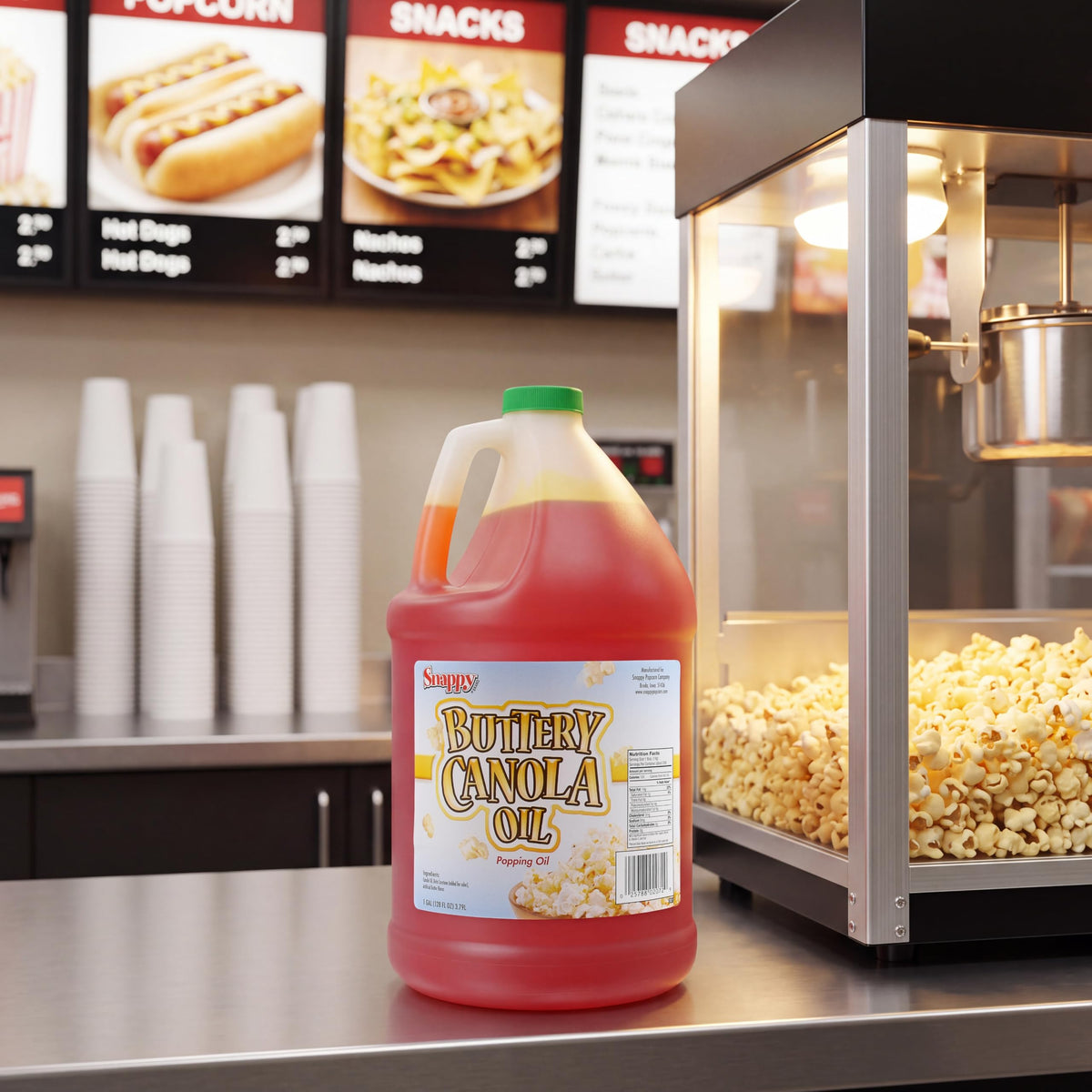 Canola Oil, Butter Flavored Popcorn Oil, 1 Gallon O998
