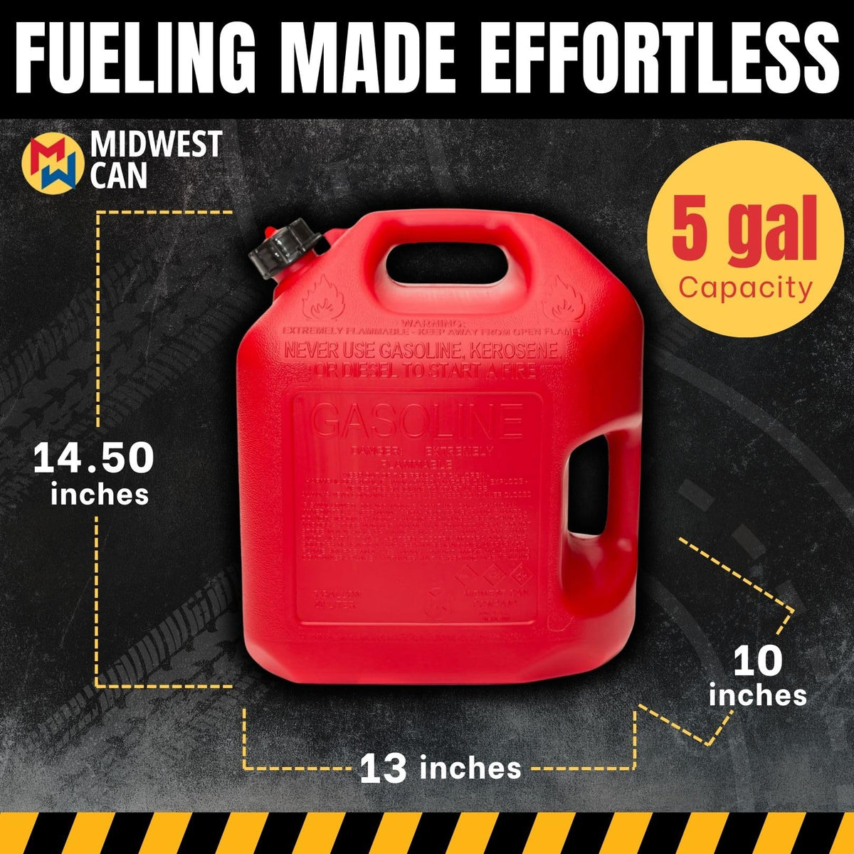 5 Gallon Gas Can Fuel Container with Spout 2 Pack Z5667