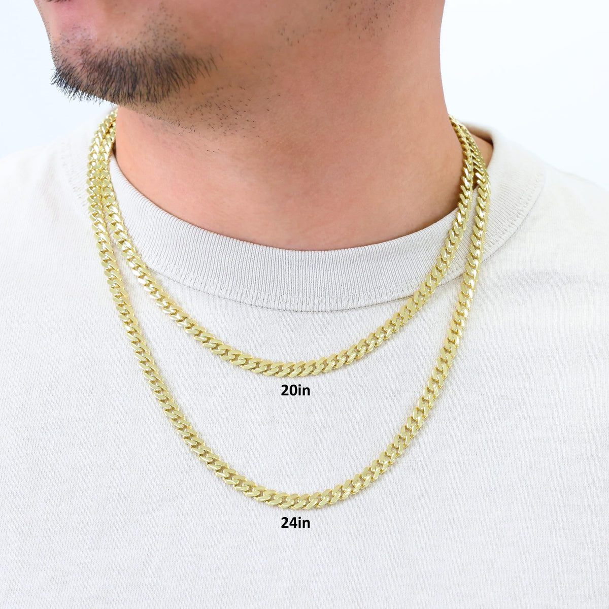 10k Yellow Gold Cuban Link Chain Necklace I941358
