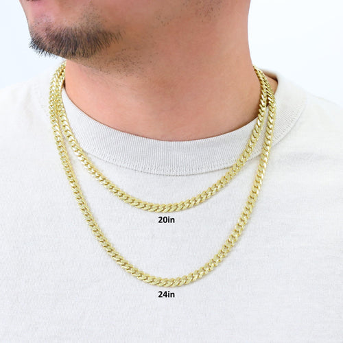 10k Yellow Gold Cuban Link Chain Necklace I941358
