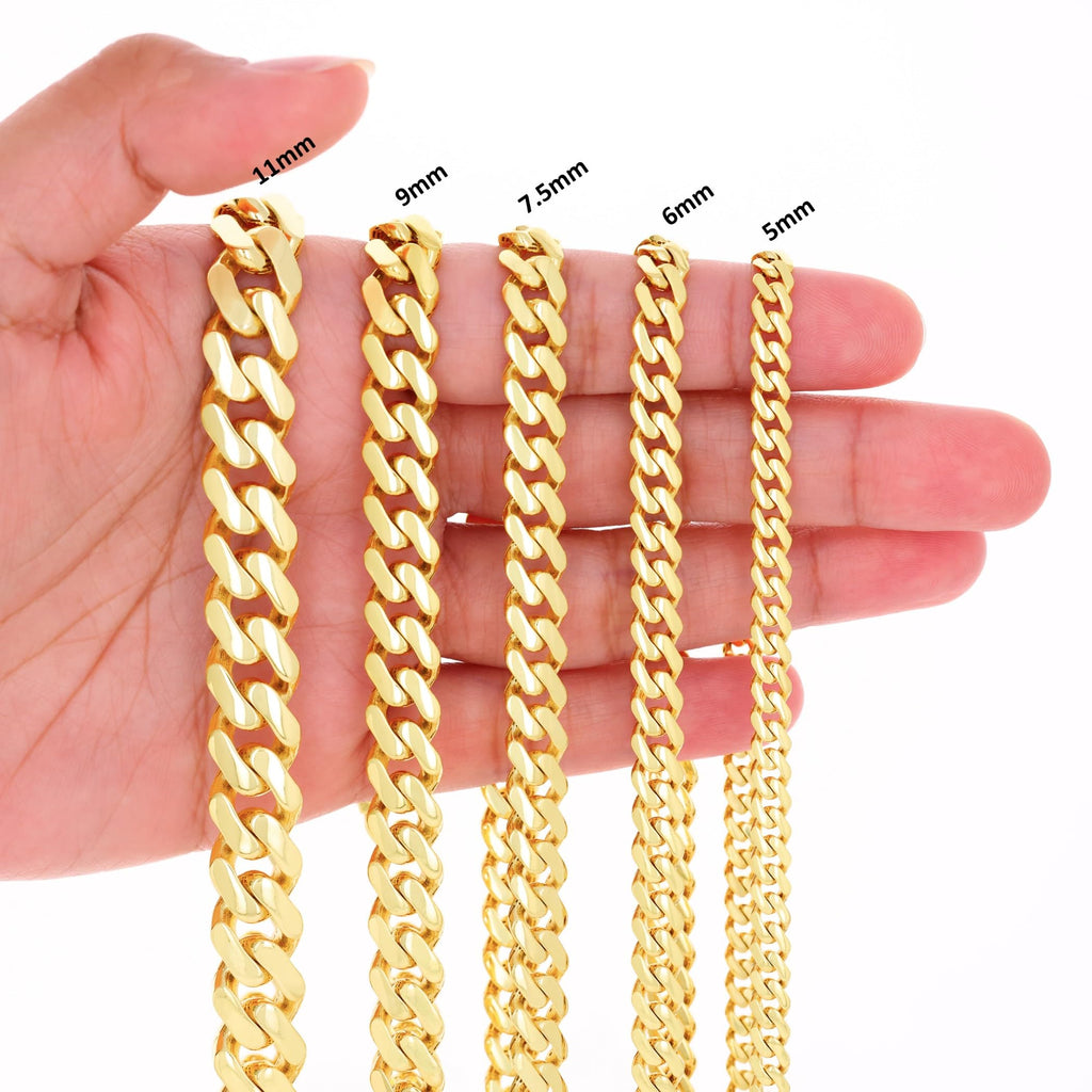 10k Yellow Gold Cuban Link Chain Necklace I941358