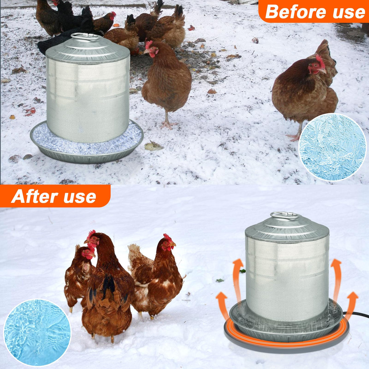 13'' Heated Poultry Waterer Base for 3-5 Gallons O46912
