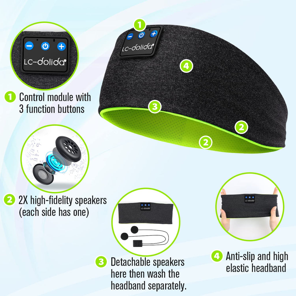 Wireless Bluetooth Headband Headphones Sleep Mask F414