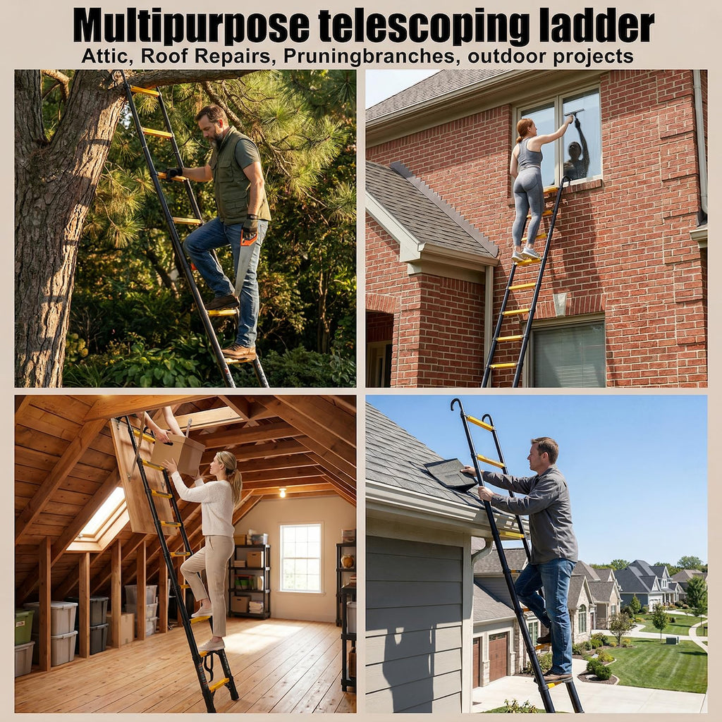 10.5FT Aluminum Telescoping Ladder E74341