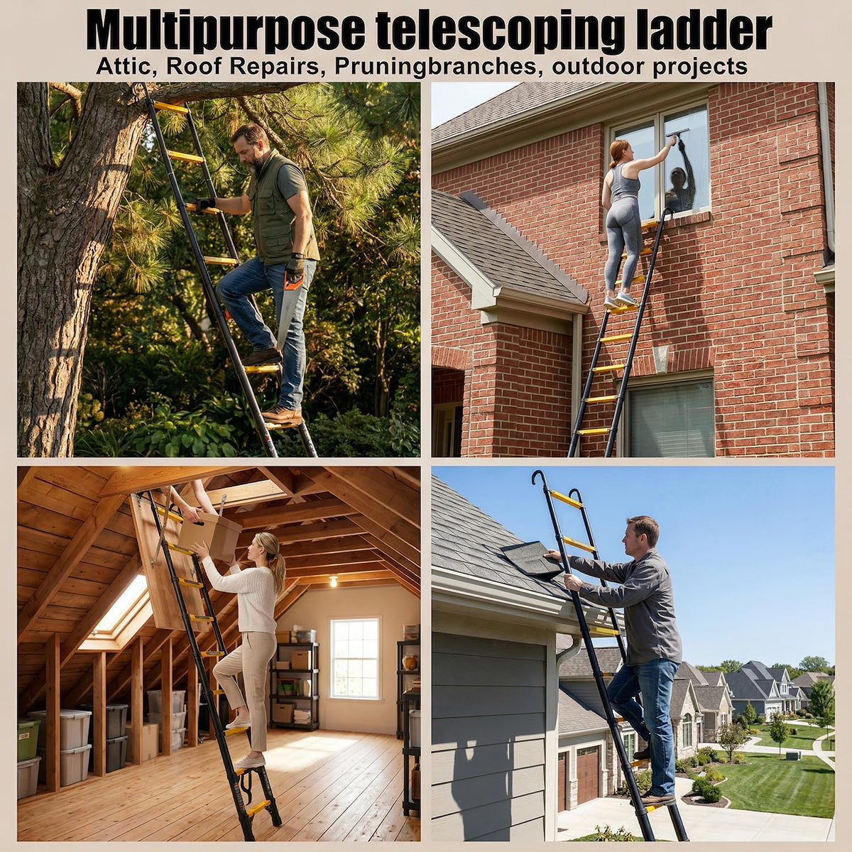 10.5FT Aluminum Telescoping Ladder E74341