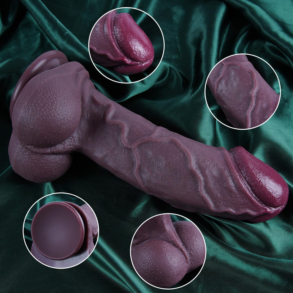 11.6" Black Silicone Suction Cup Dildo I17993