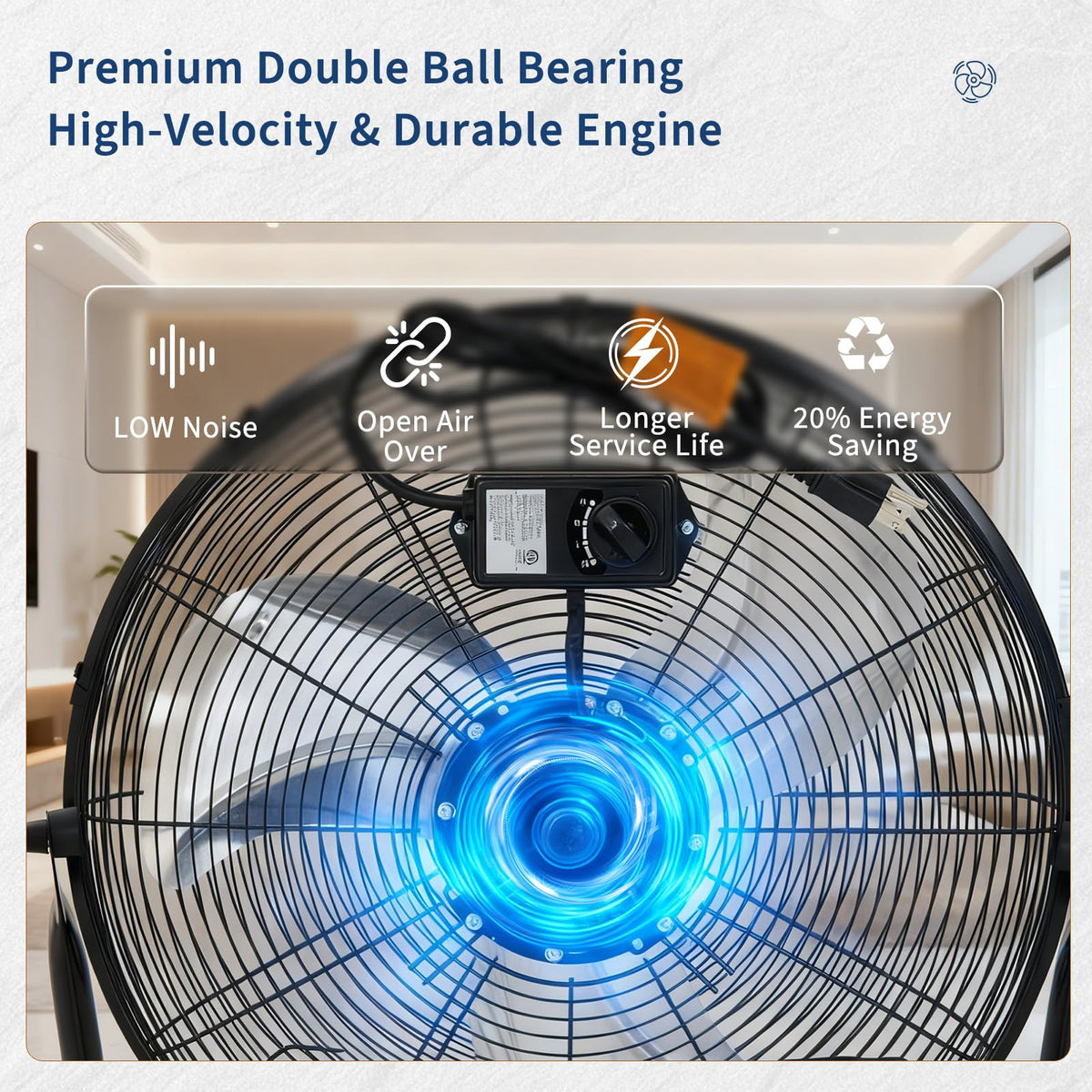 20 Inch 3 Speed High Velocity Floor Fan U50787