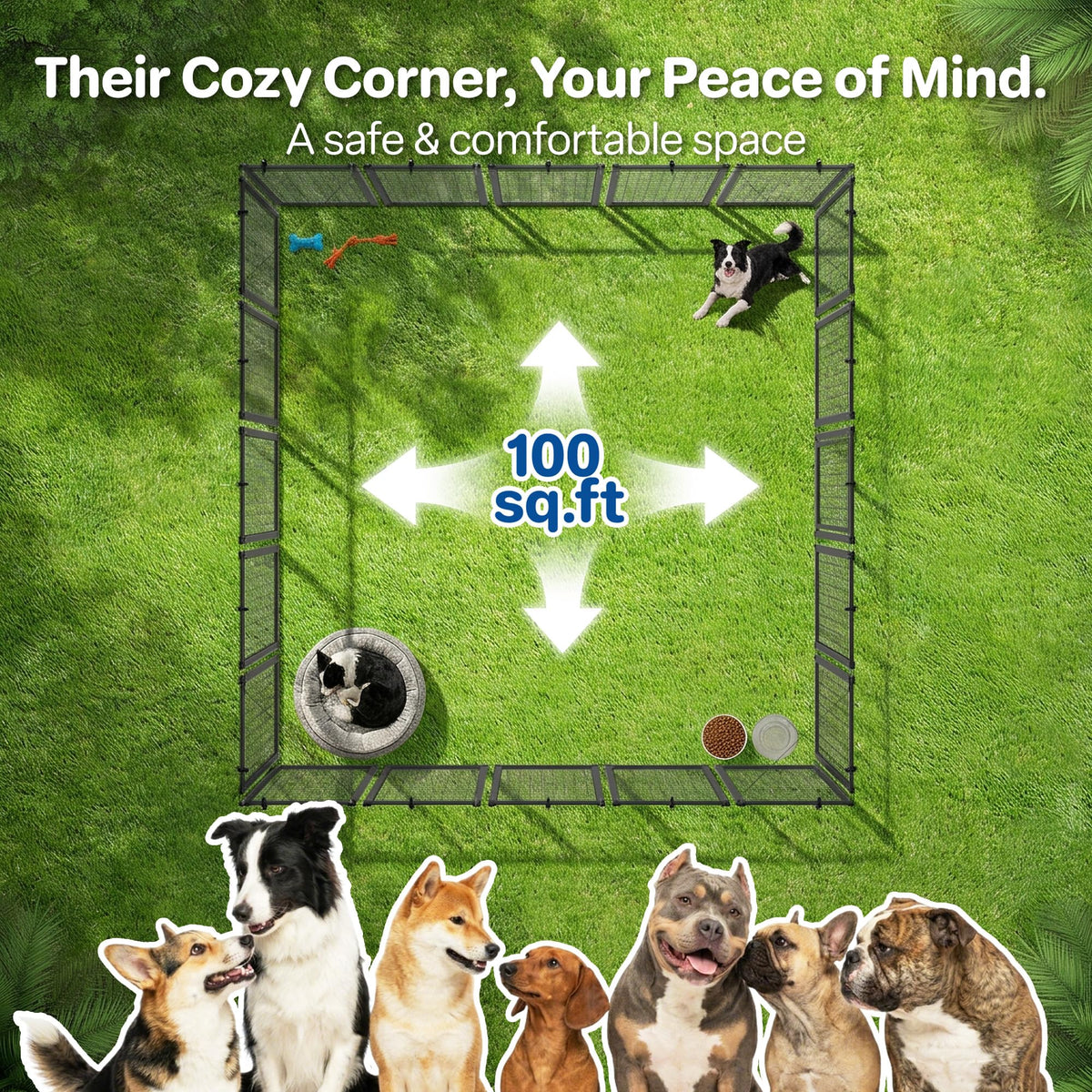 10x10 ft Heavy Duty Outdoor Dog Kennel B4378