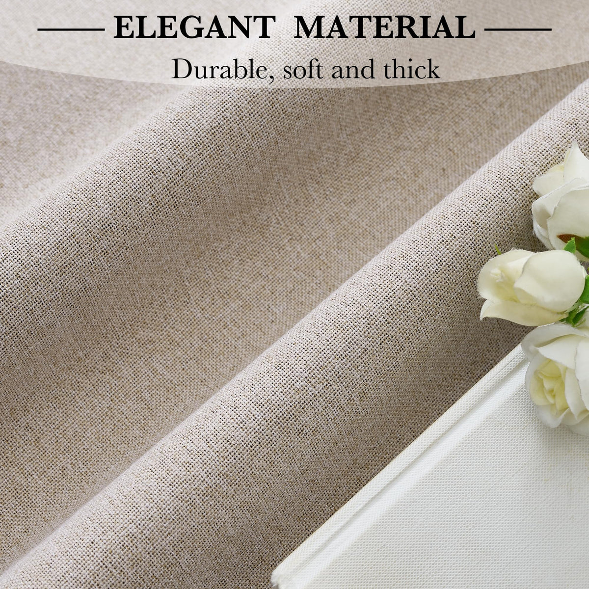 100% Blackout Linen Sliding Glass Door Curtains Y32321