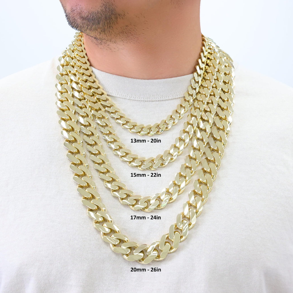 10k Yellow Gold Cuban Link Chain Necklace I941358