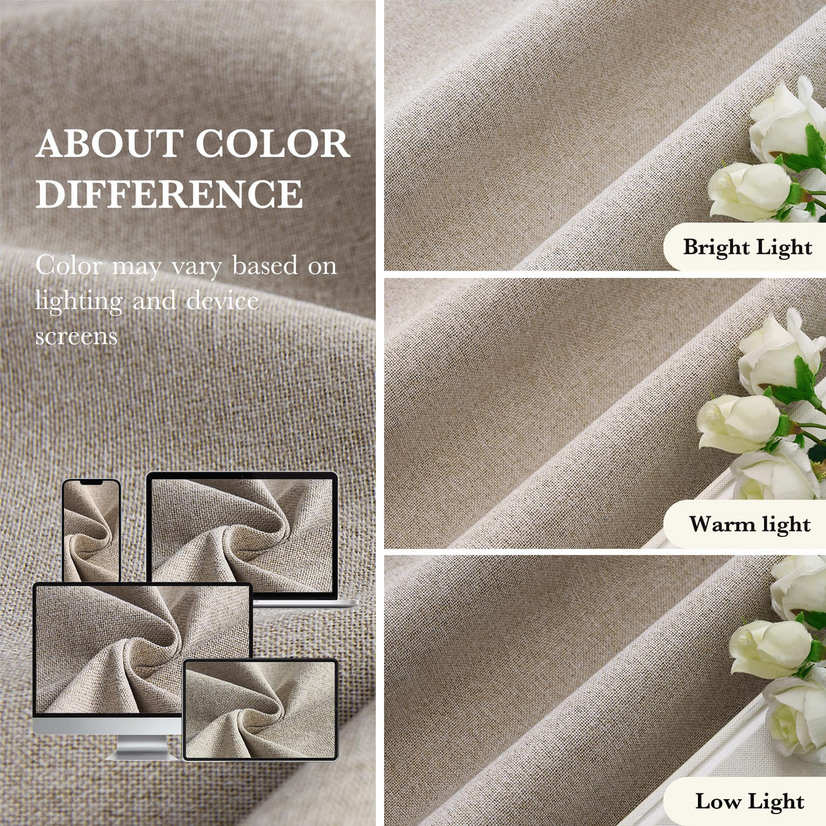 100% Blackout Linen Sliding Glass Door Curtains Y32321