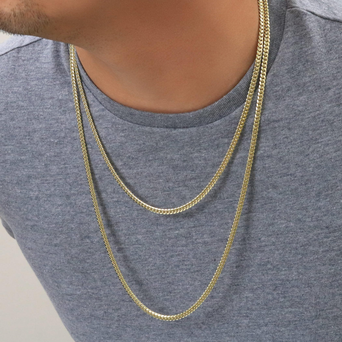 14k Yellow Gold Cuban Link Chain Necklace C208