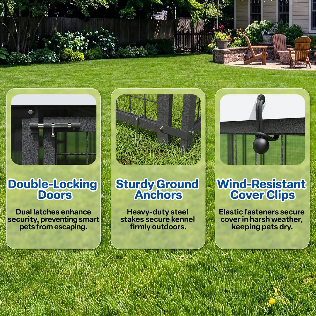 10x10 ft Heavy Duty Outdoor Dog Kennel B4378