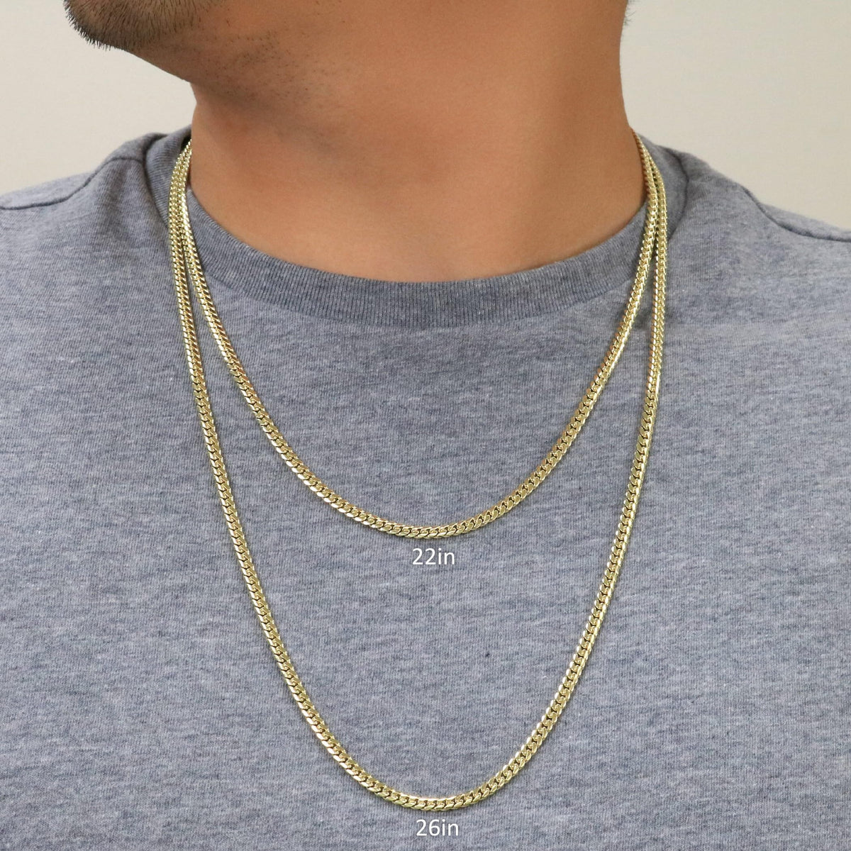 14k Yellow Gold Cuban Link Chain Necklace C208