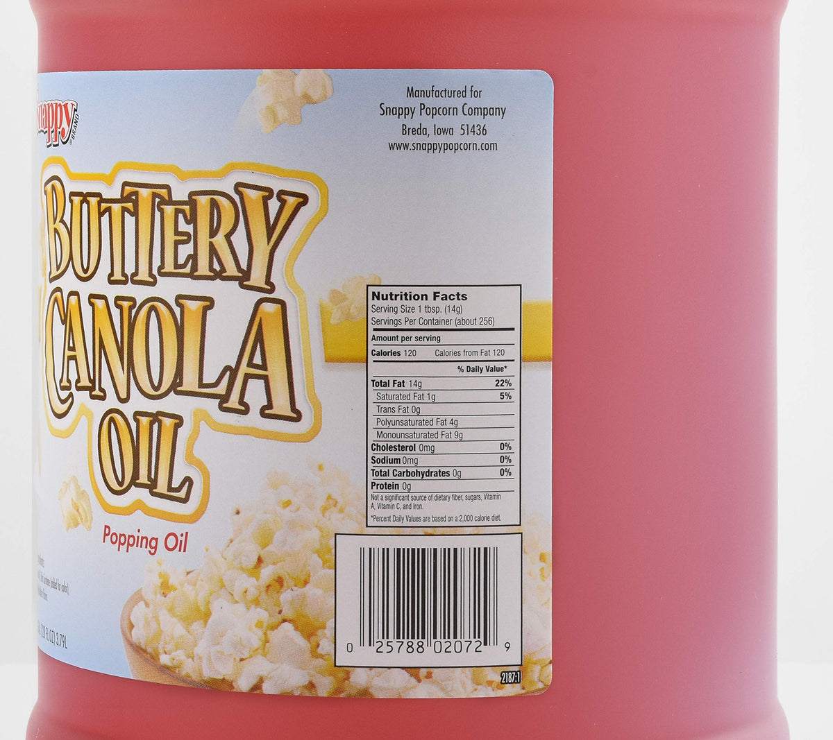 Canola Oil, Butter Flavored Popcorn Oil, 1 Gallon O998